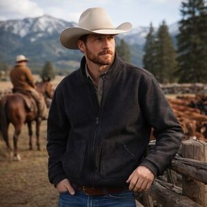 Filson Mackinaw Wool Liner Jacket Size L Grey 100% Virgin Wool Made In USA